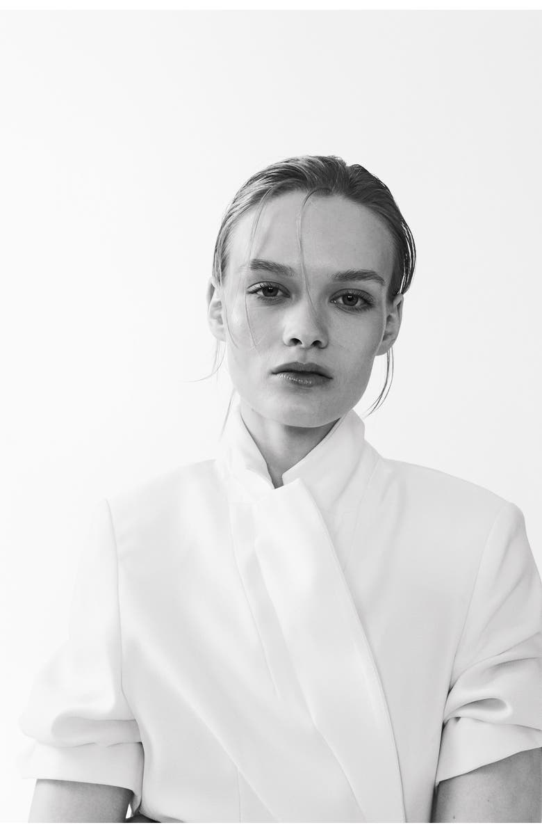 H&M Short-sleeved Blazer, Alternate, color, White