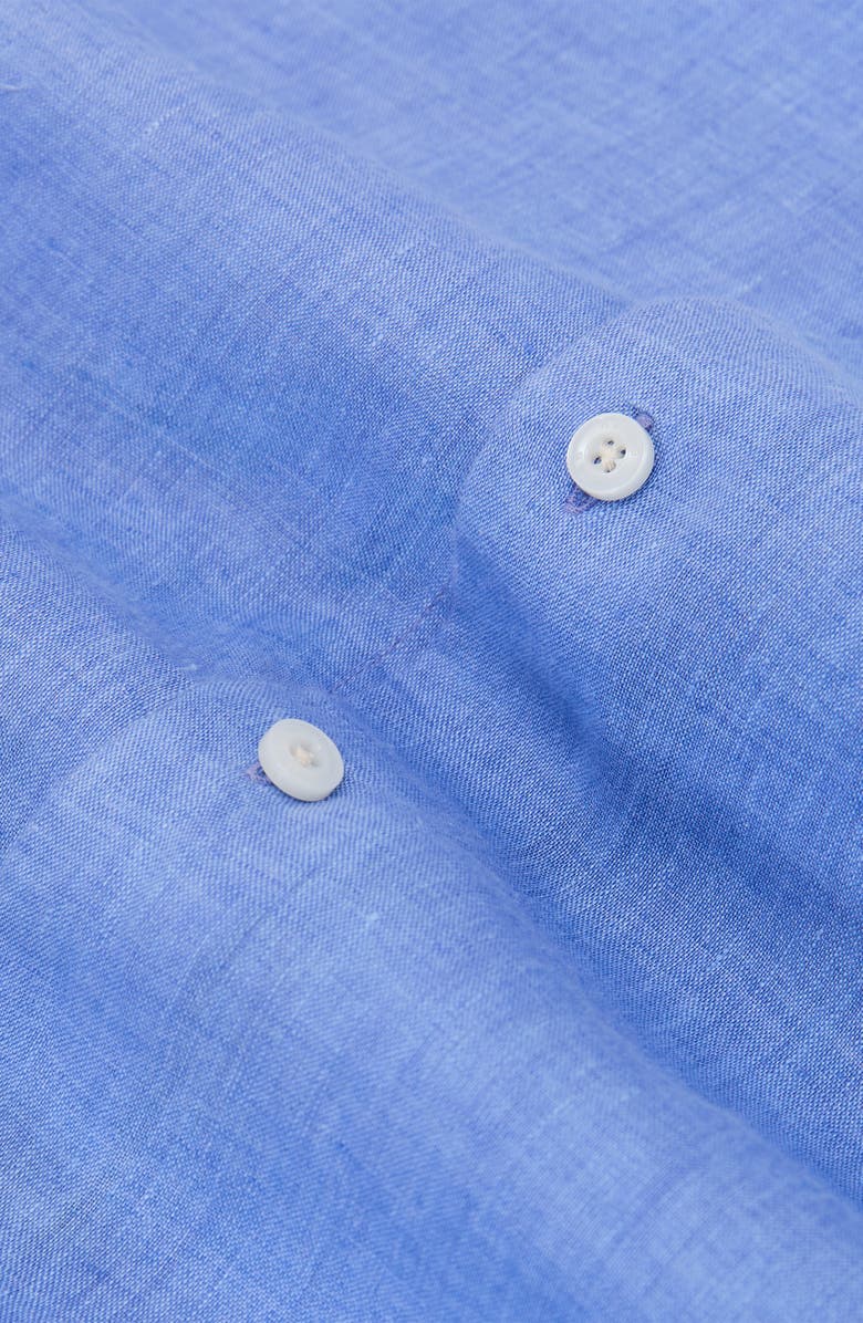 Reiss Ruban Regular Fit Solid Linen Button-Up Shirt, Alternate, color, Buddy Blue