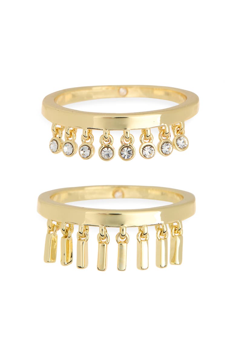 Cubic Zirconia Fringe Stackable Ring, Main, color, CLEAR/ GOLD