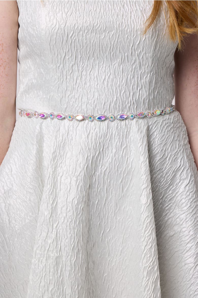 Ribbon Rhinestone Belt, Main, color, Clear
