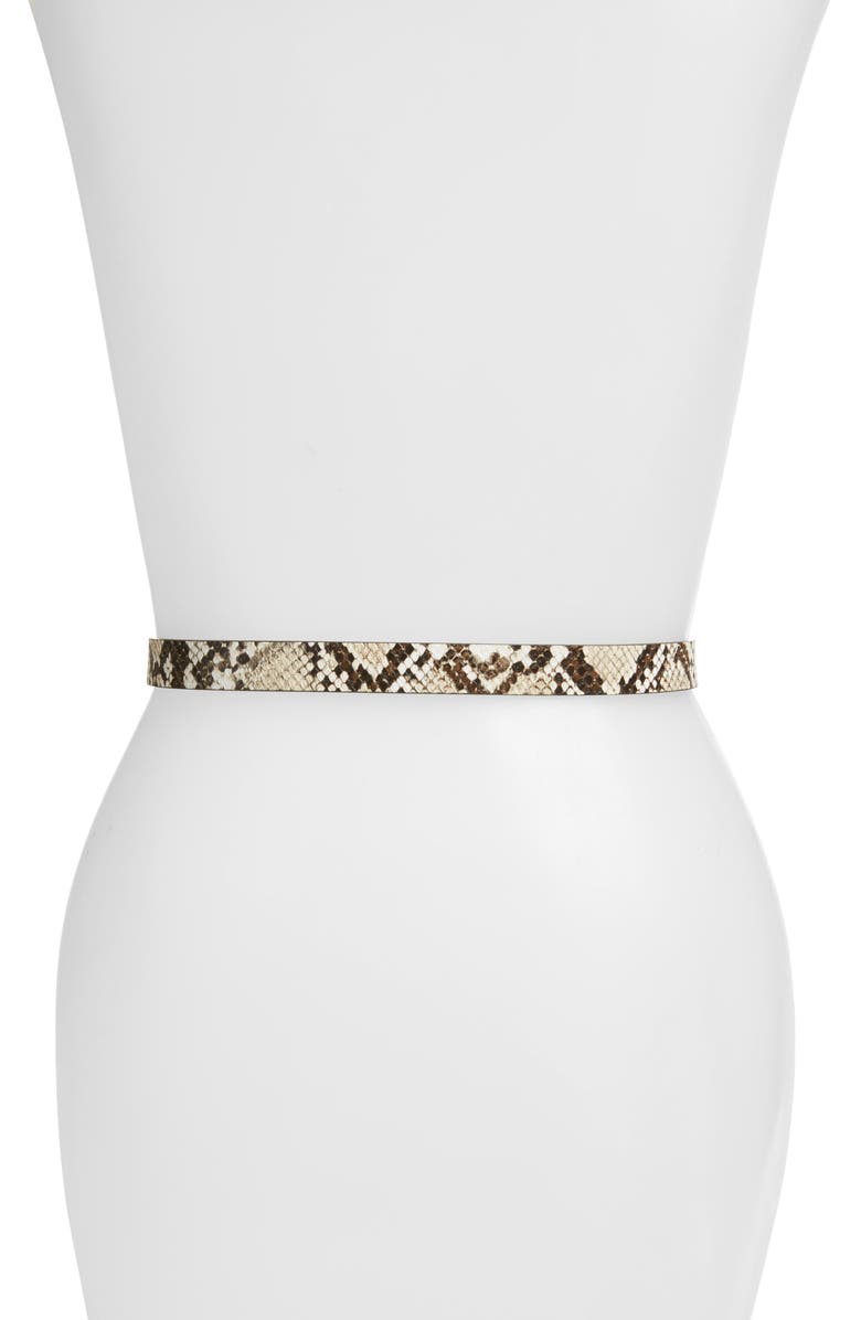 Halogen<sup>®</sup> Snake Embossed Faux Leather Belt, Alternate, color, 