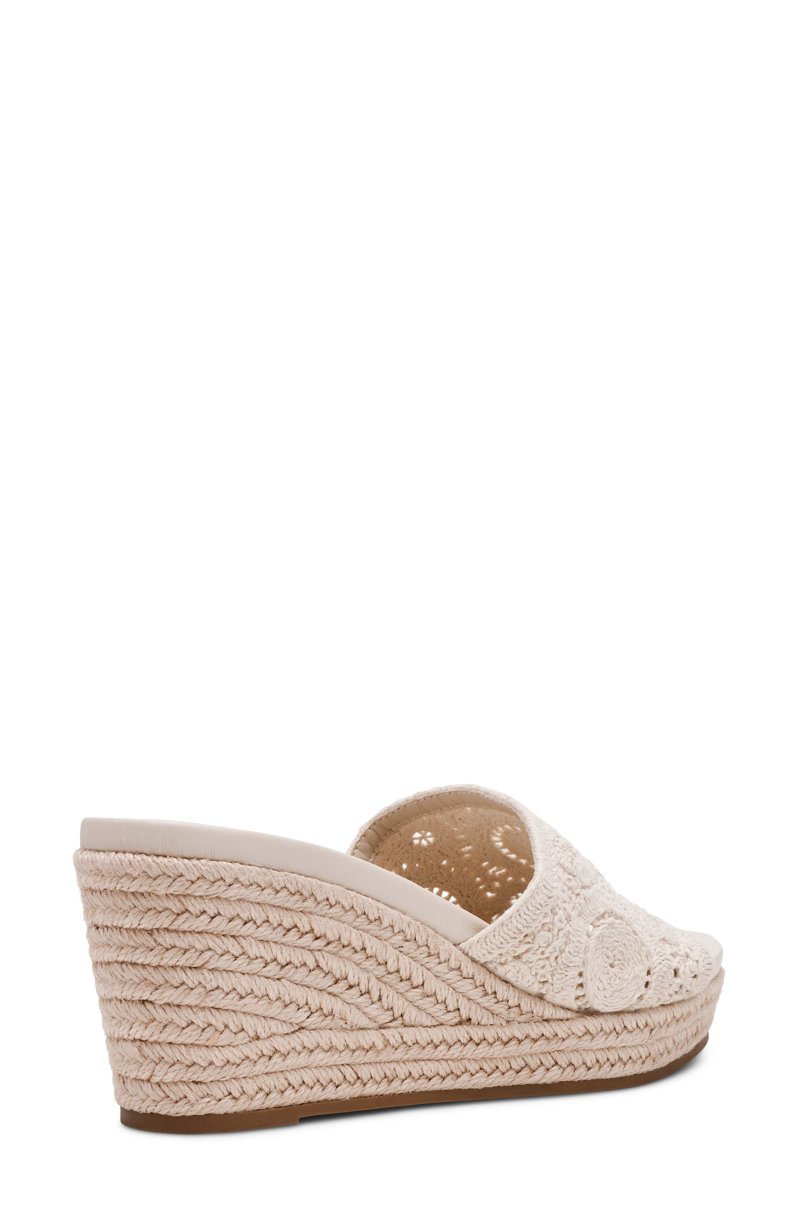 Anne Klein Effy Espadrille Slide Sandal, Alternate, color, Creme Crochet