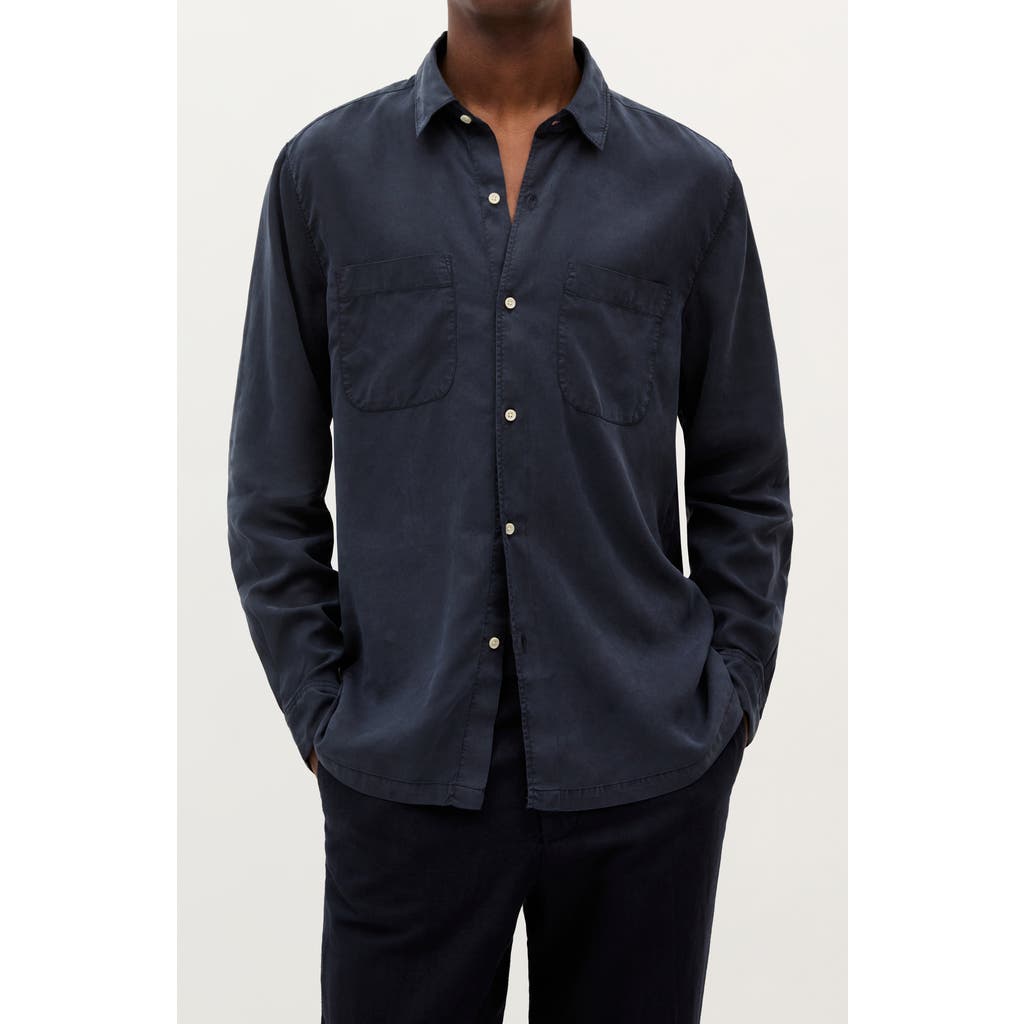 Scalpers Icon Delta Tencel Shirt In Blue