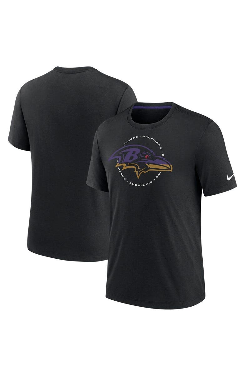 Nike Men's Nike Black Baltimore Ravens Historic Tri-Blend T-Shirt, Main, color, 