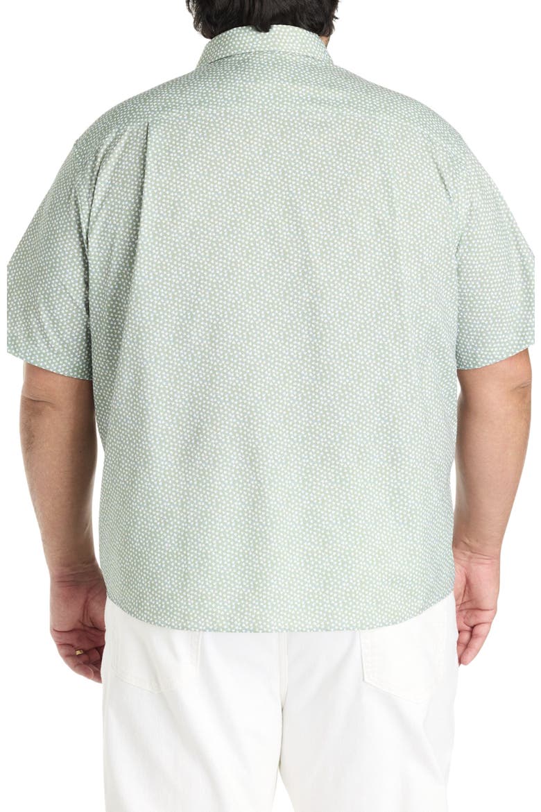Big & Tall Ivers Wrinkle-Free Performance Floral Print Sport Shirt, Main, color, GREEN
