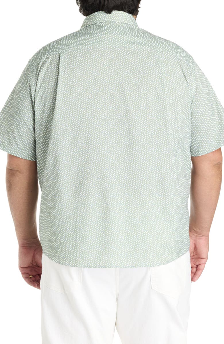 Untuckit Fit by Dxl Big & Tall Ivers Wrinkle-Free Performance Floral Print Sport Shirt, Main, color, Green