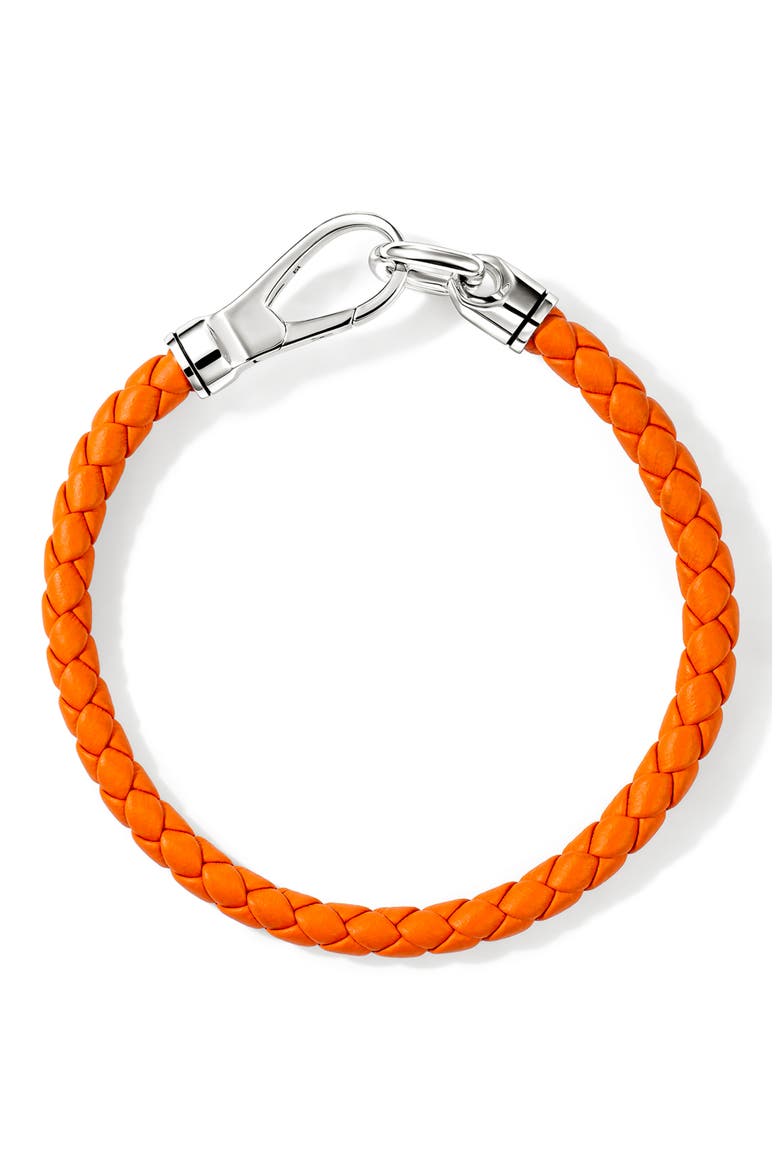 Men's Braided Hook Clasp Bracelet, Alternate, color, ORANGE