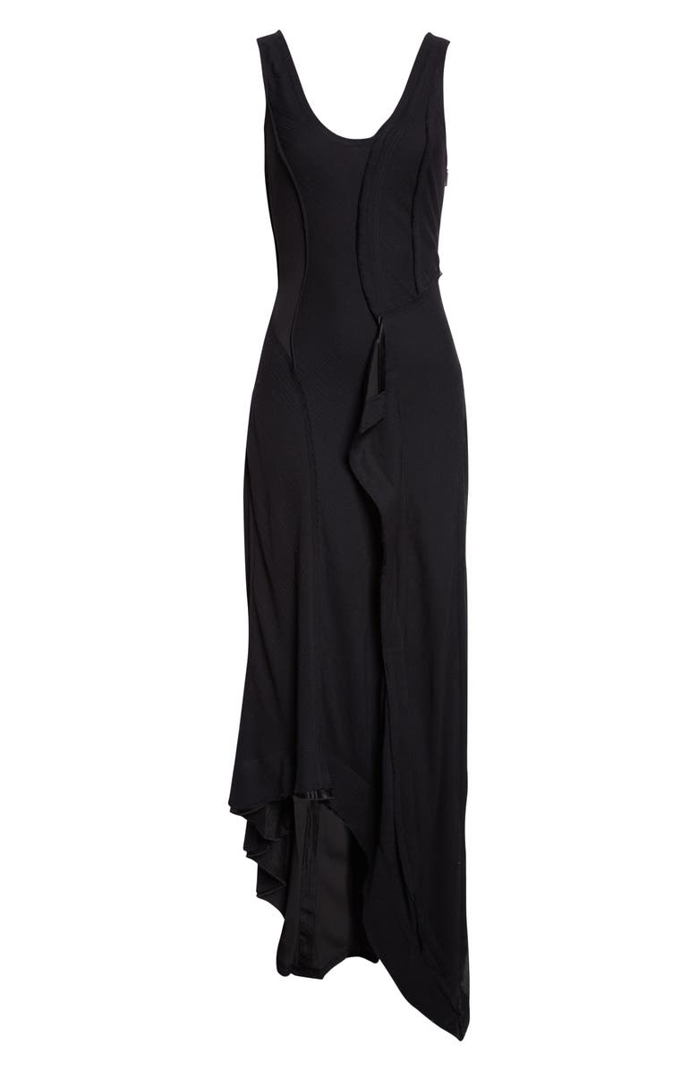 Jason Wu Collection Wool Chiffon Asymmetric Gown with Train, Alternate, color, Black