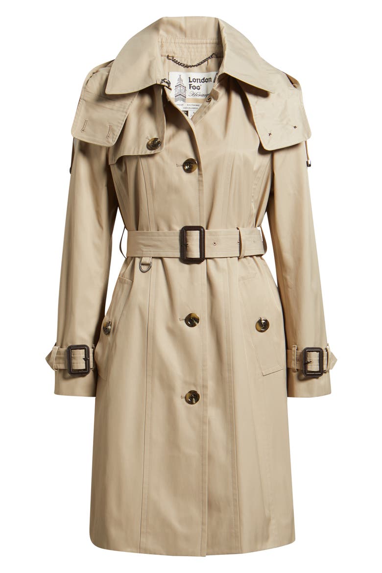 Water Resistant Belted Trench Coat, Alternate, color, TINTED GREIGE