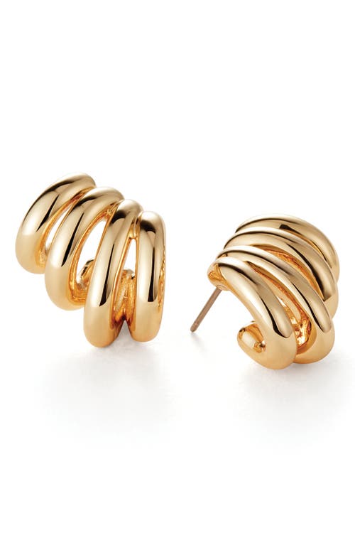 JENNY BIRD Monroe Rib Hoop Earrings in High Polish Gold at Nordstrom
