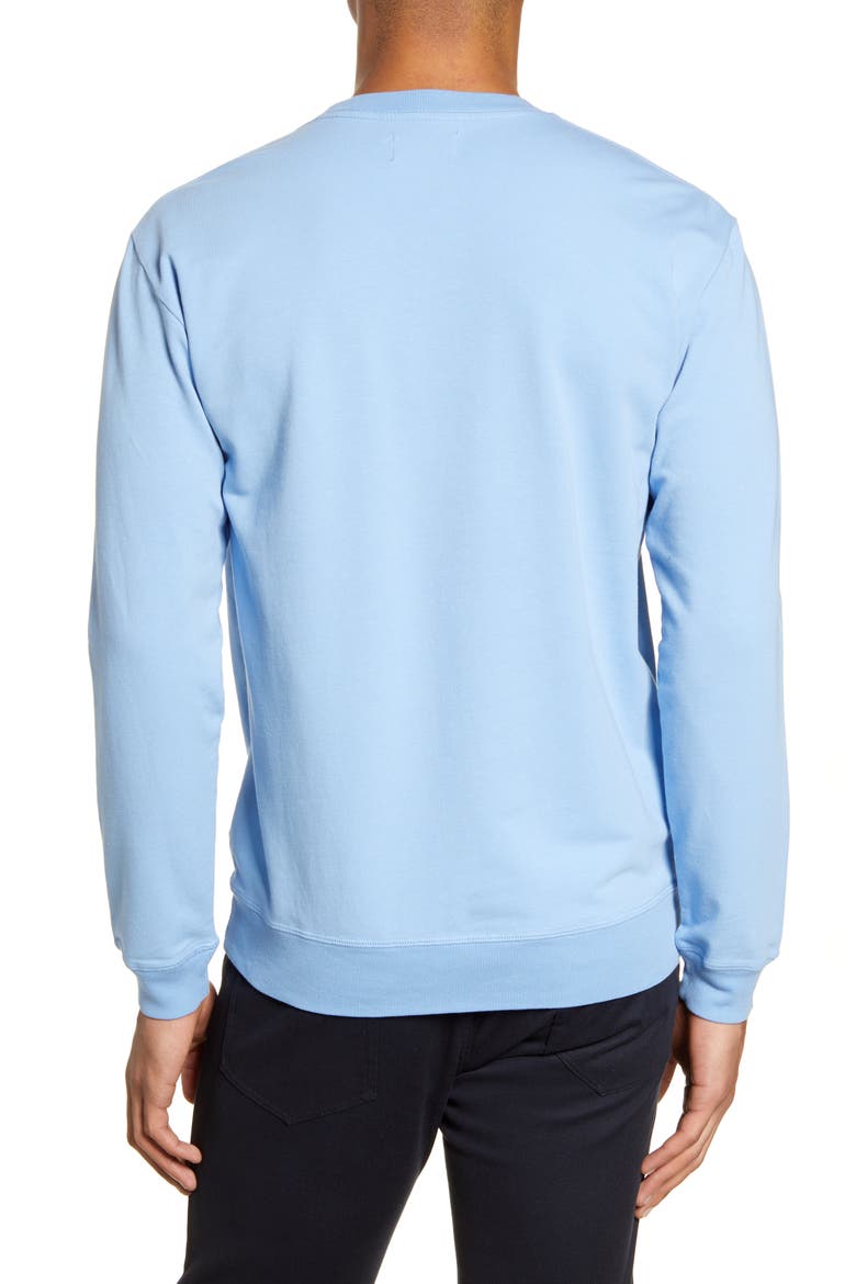 Micro Terry Crew Sweatshirt, Alternate, color, BLUE BELL