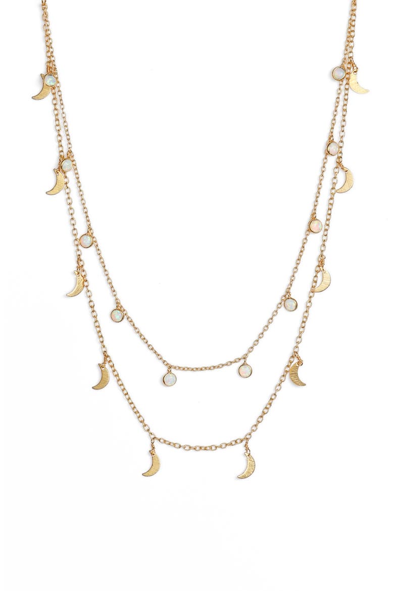 Stellar Double Strand Necklace, Main, color, GOLD/ OPAL