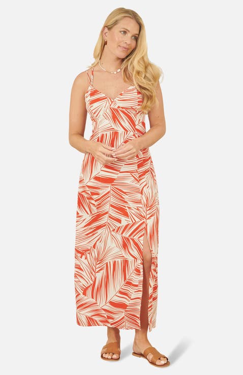 Sleeveless V-Neck Cross Back Maxi Dress