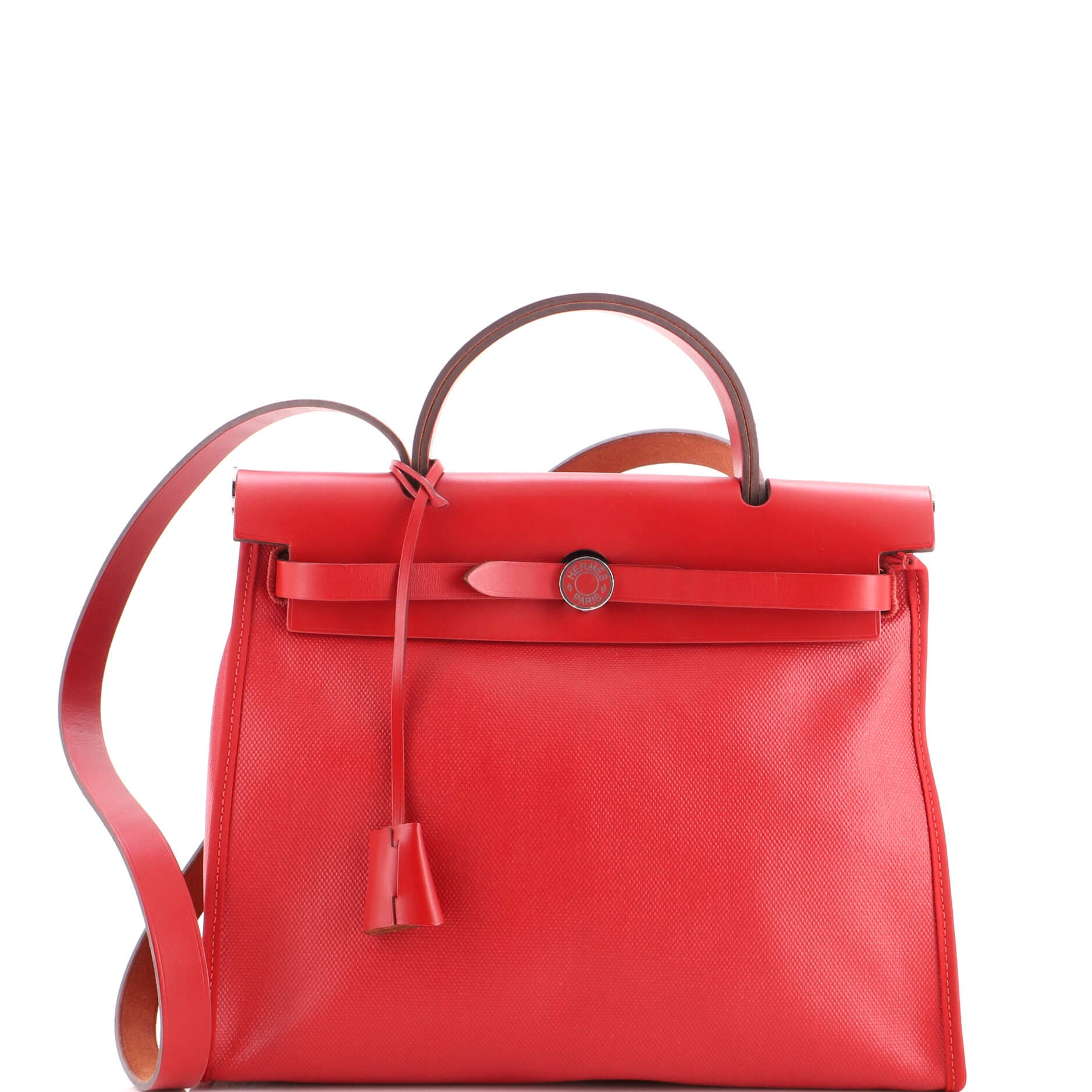Herbag Zip Berline Vache Canvas and Leather 31, Main, color, Red