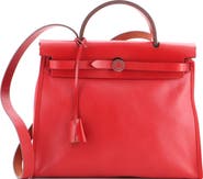 Pre-Owned Hermes Herbag Zip Berline Vache Canvas and Leather 31