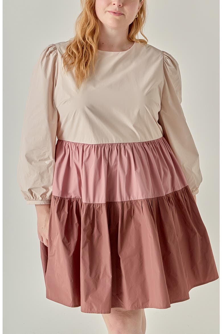 Colorblock Tiered Minidress, Alternate, color, MULTI