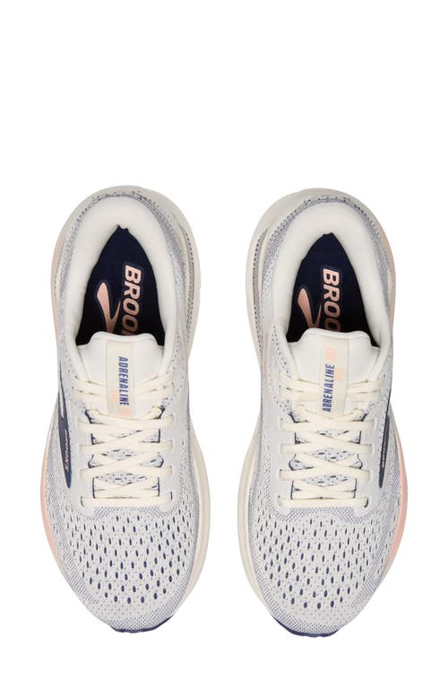 Shop Brooks Adrenaline Gts 24 Running Shoe In Grey/blue Ribbon/peach