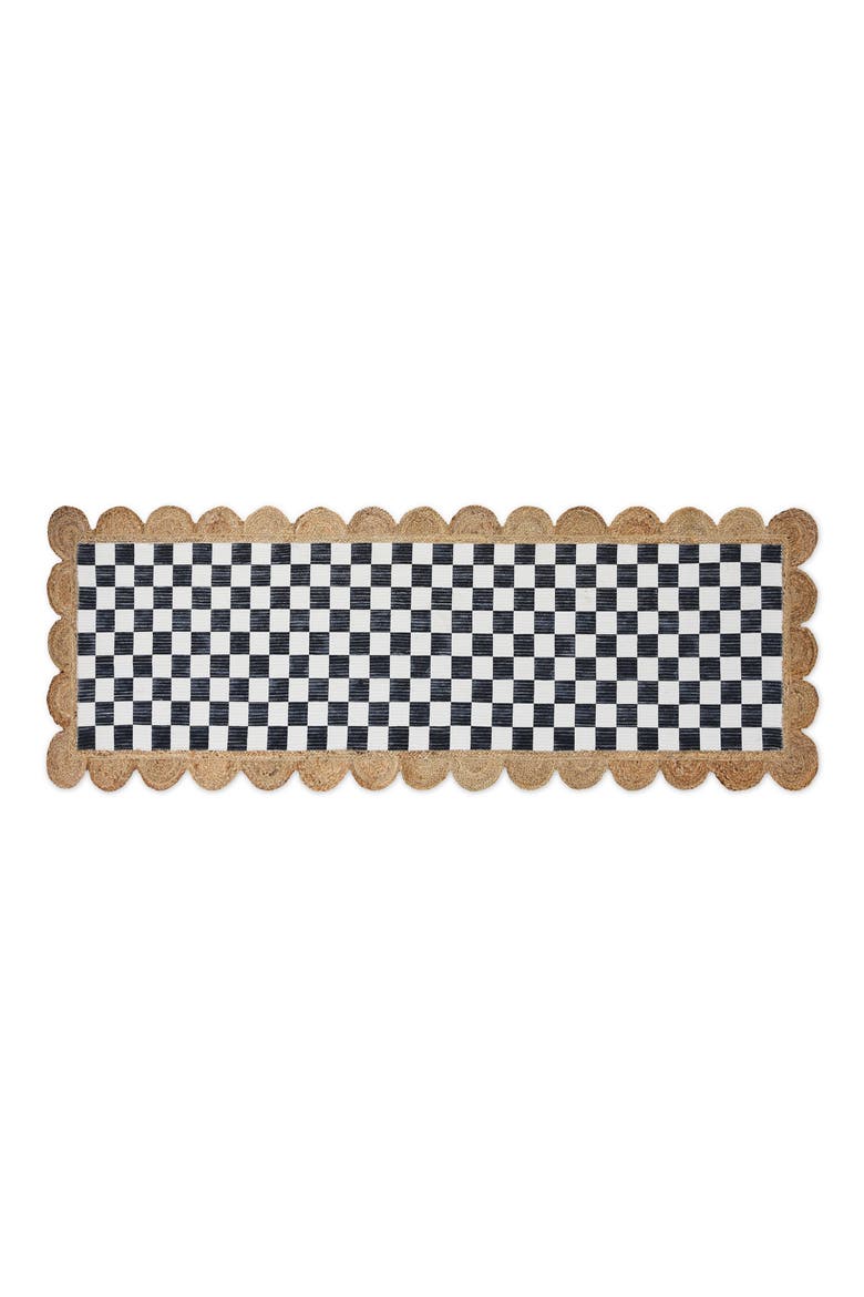 Scalloped Jute Runner Rug, Main, color, BEIGE