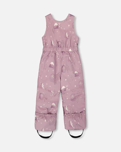 Deux Par Deux Two-piece Snug Snowsuit Bear In Pink