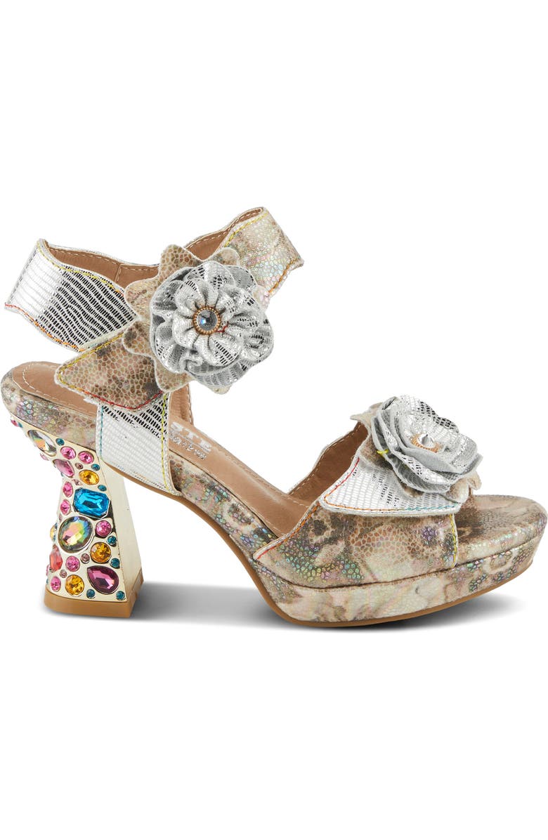 L'Artiste by Spring Step Smashing Ankle Strap Platform Sandal, Alternate, color, Ice Multi