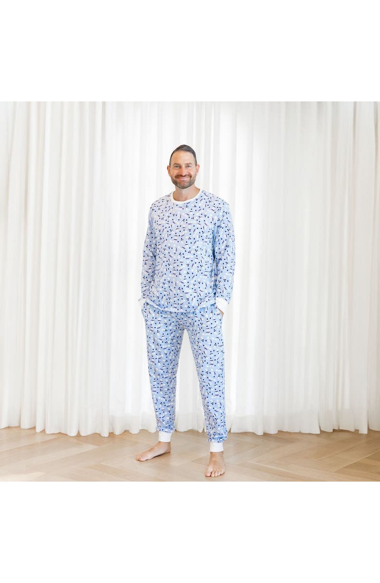 Norani Organic Adult Men's Pajamas Set - Holiday Snowmen, Alternate, color, Holiday Snowmen