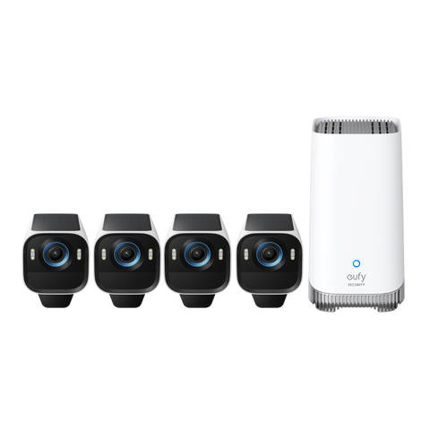 Cam S3 Pro 4-Cam Kit 4K solar-powered face-recognition wireless outdoor security camera system