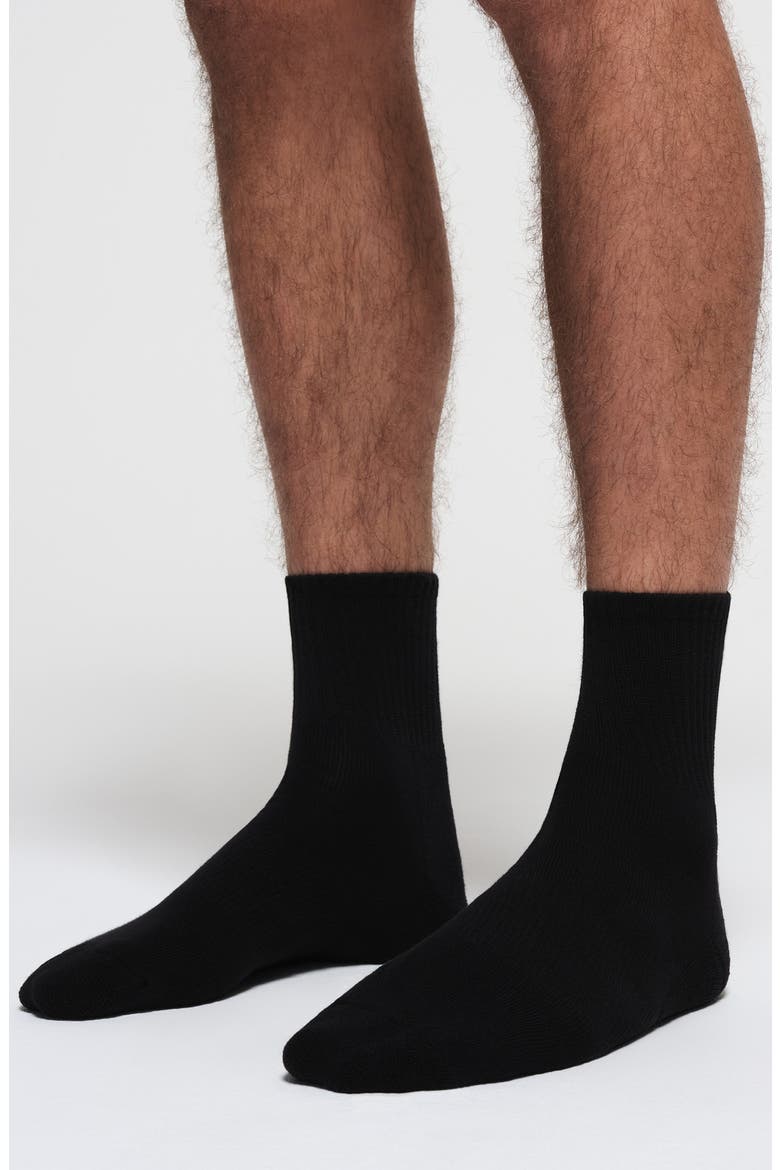 3-Pack Quarter Crew Socks, Alternate, color, ONYX