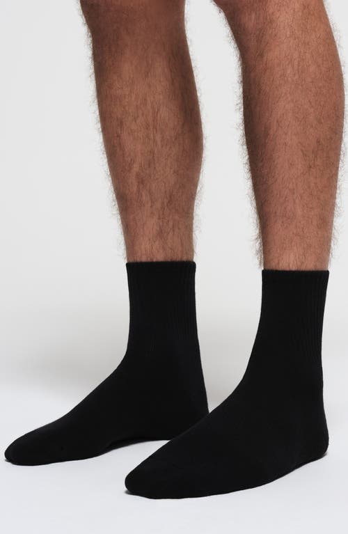 Skims 3-pack Quarter Crew Socks In Onyx