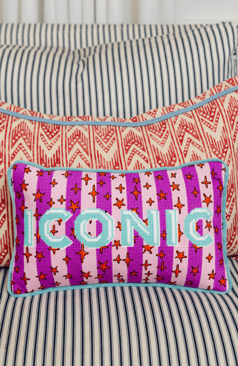 Furbish Studio Iconic Needlepoint Pillow, Alternate, color, Iconic