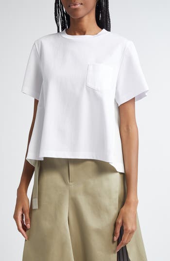 ★sacai★関税込♪NEW♪Nylon Twill x Cotton Jersey T-Shirt Sacai Nylon Twill & Cotton Jersey T-Shirt | Nordstrom