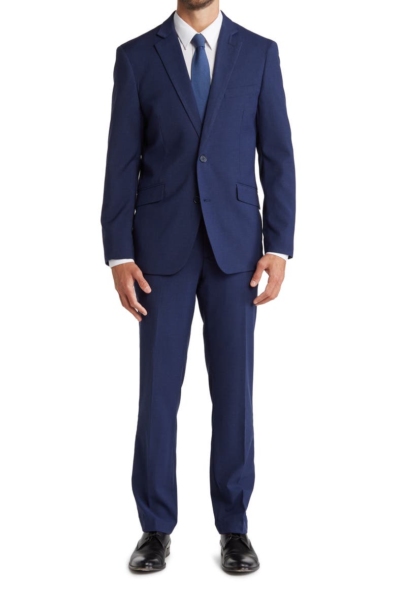 Classic Fit Houndstooth Suit, Main, color, BLUE