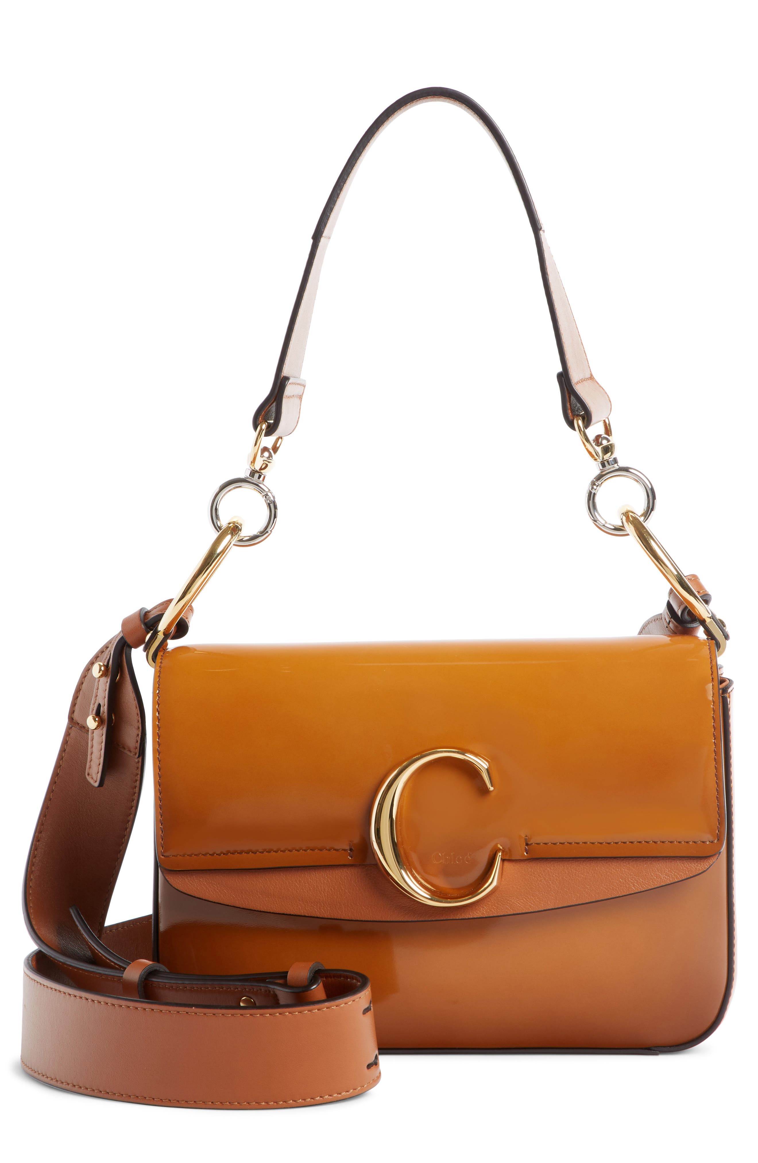 Chloé Patent Leather Shoulder Bag, Main, color, 