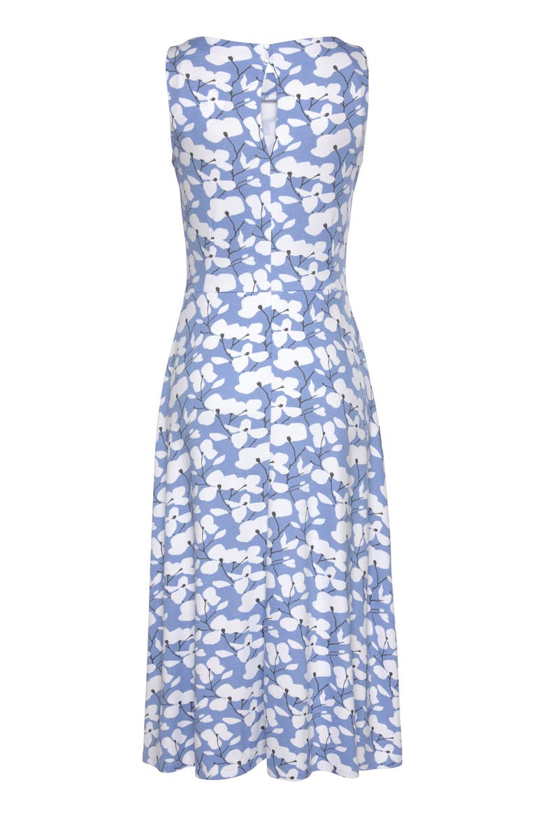 Sleeveless A-Line Dress, Alternate, color, Blue-Printed