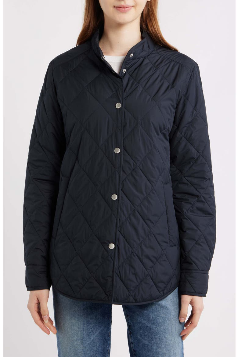 Water Repellent Quilted Jacket, Alternate, color, DARK INDIGO