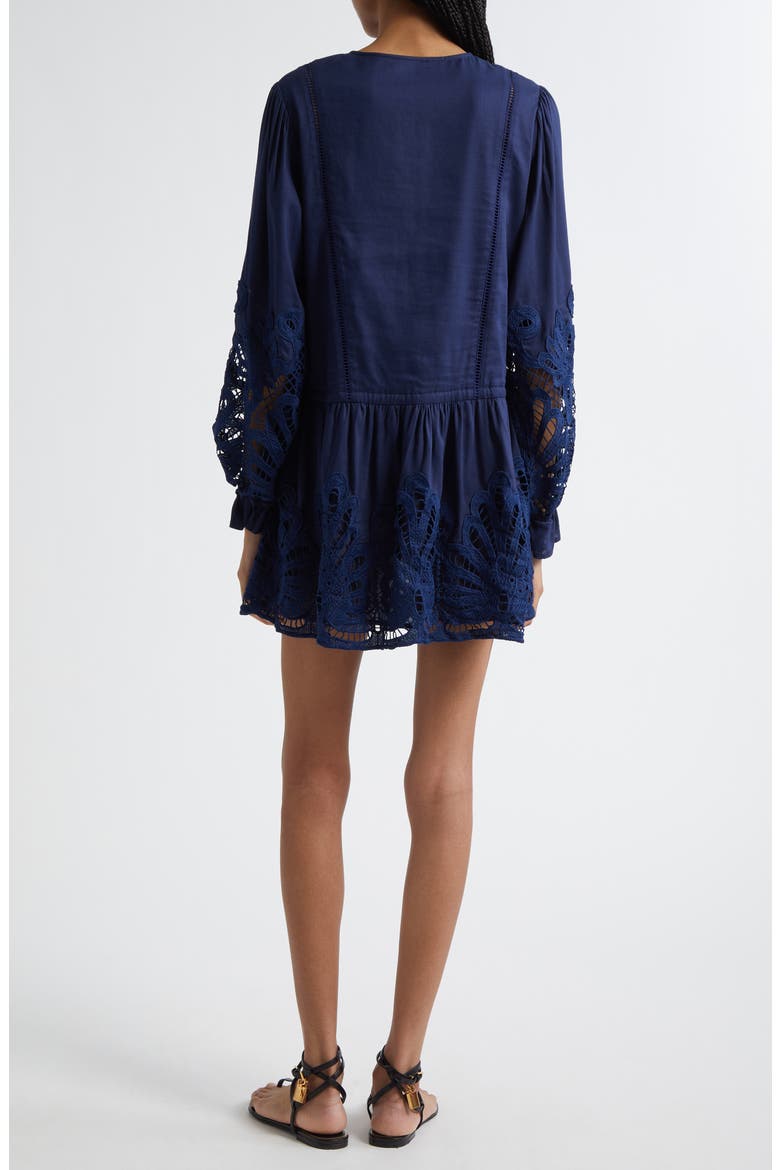 Ingrid Long Sleeve Dress, Alternate, color, SPRING NAVY EYELET