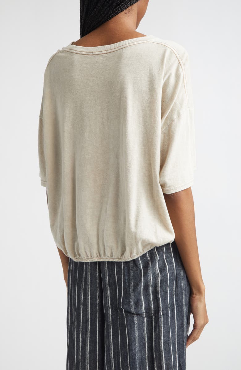 R13 Gathered Hem Cotton & Cashmere T-Shirt, Alternate, color, Khaki Acid Stone