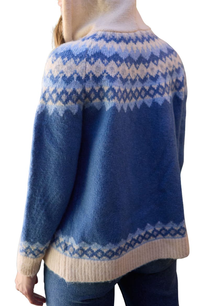 Fait Isle Hooded Cardigan, Alternate, color, BLUE