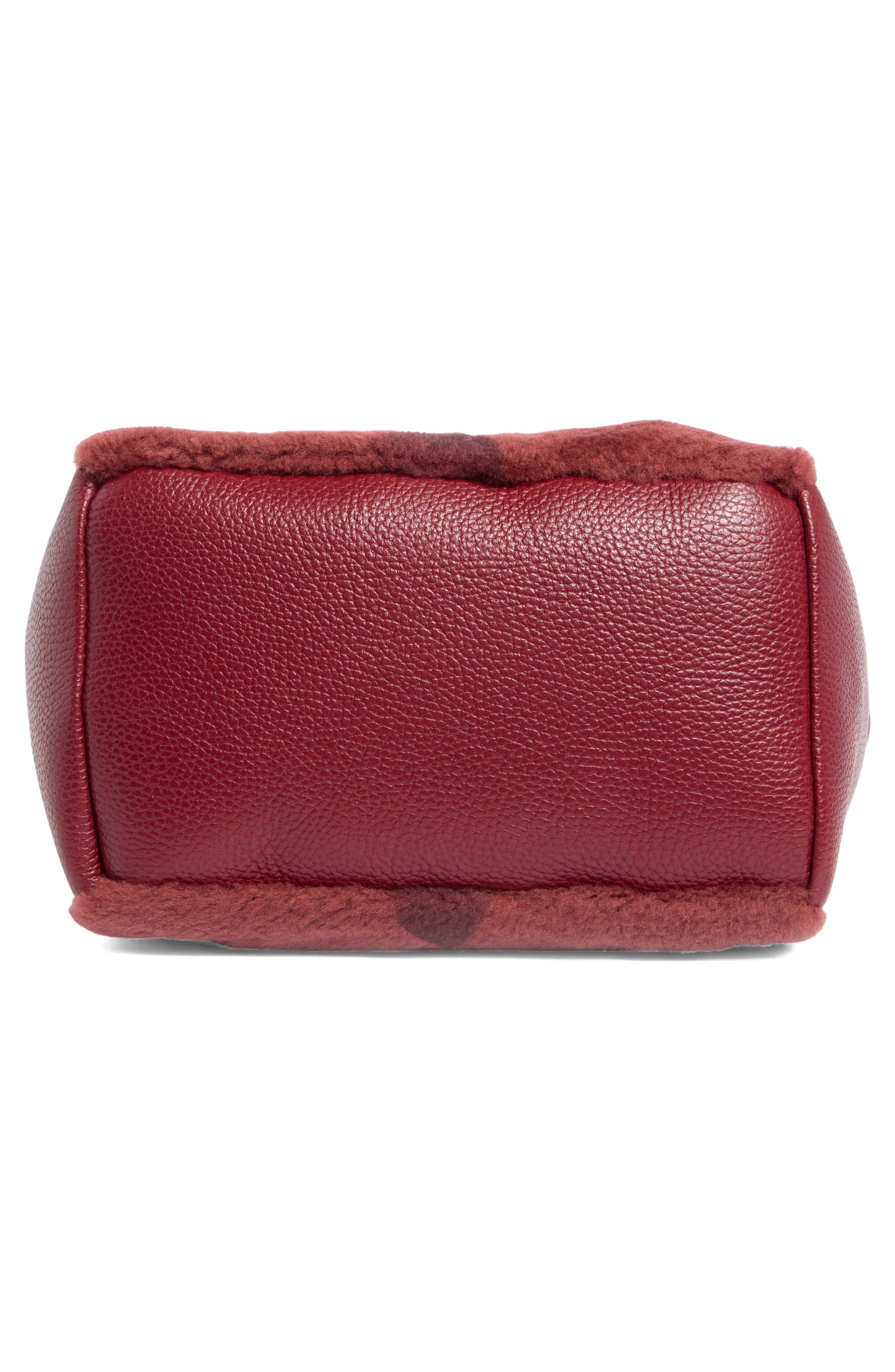 VALENTINO BY MARIO VALENTINO Faux Shearling Tote Bag, Alternate, color, Mahogany