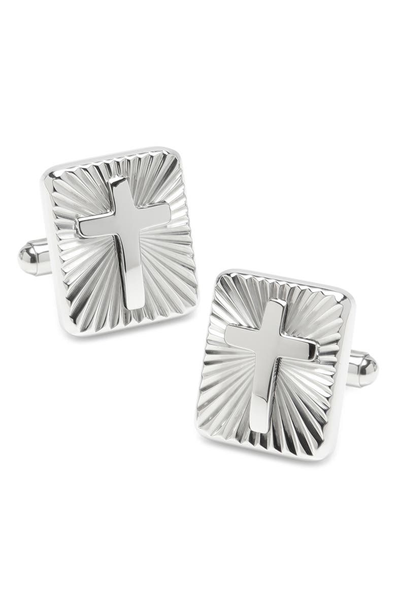 Cufflinks, Inc. Cross Engraved Cuff Links, Main, color,