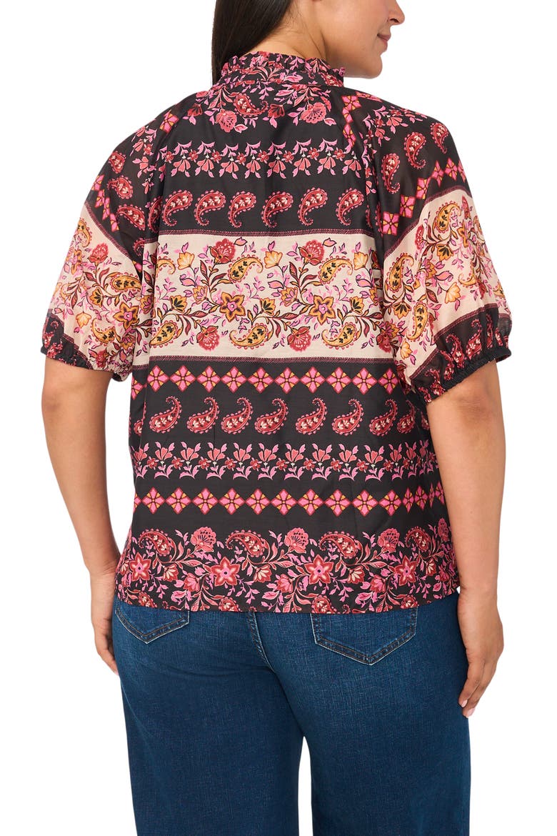 Ruffle Print Top, Alternate, color, RICH BLACK
