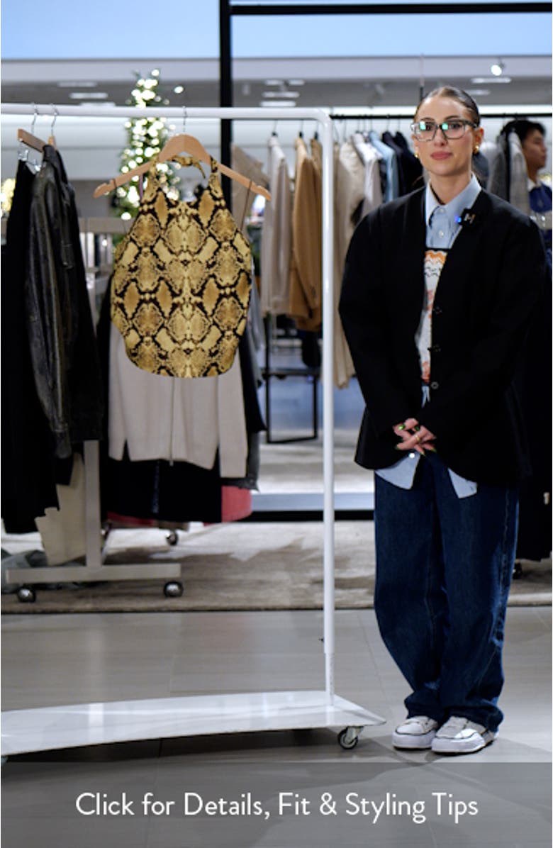 Isador Snakeskin Print Halter Neck Top, sales video thumbnail