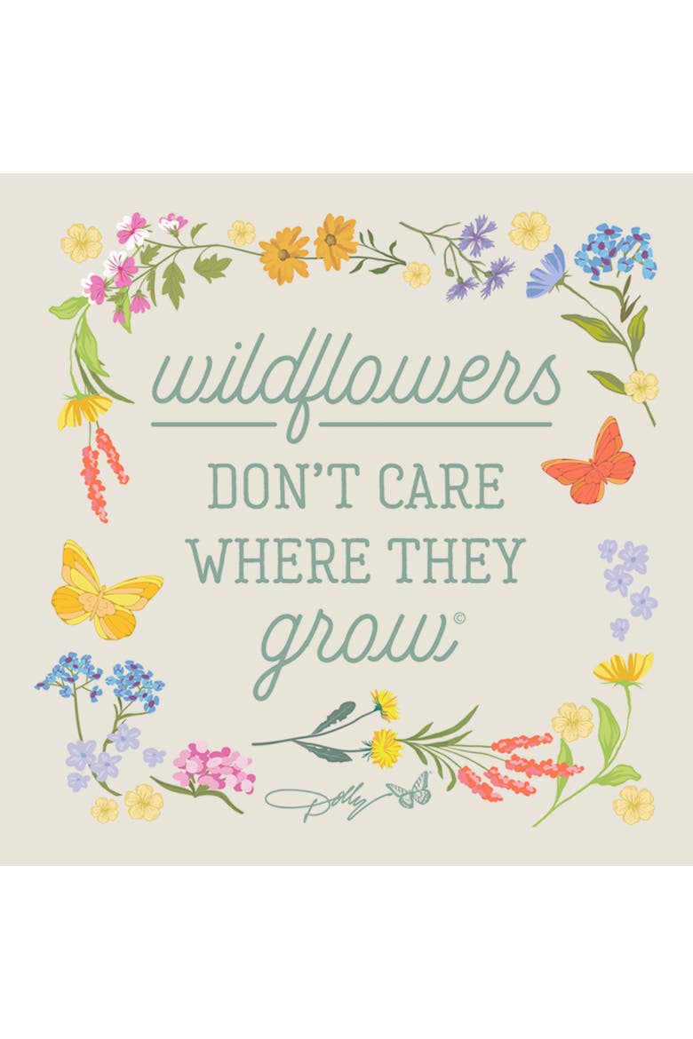 Junior's Wildflower Framed Quote Sweatshirt, Alternate, color, Egret