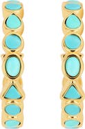 ATHRA LUXE Turquoise Geometric Hoop Earrings