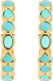 ATHRA LUXE Turquoise Geometric Hoop Earrings