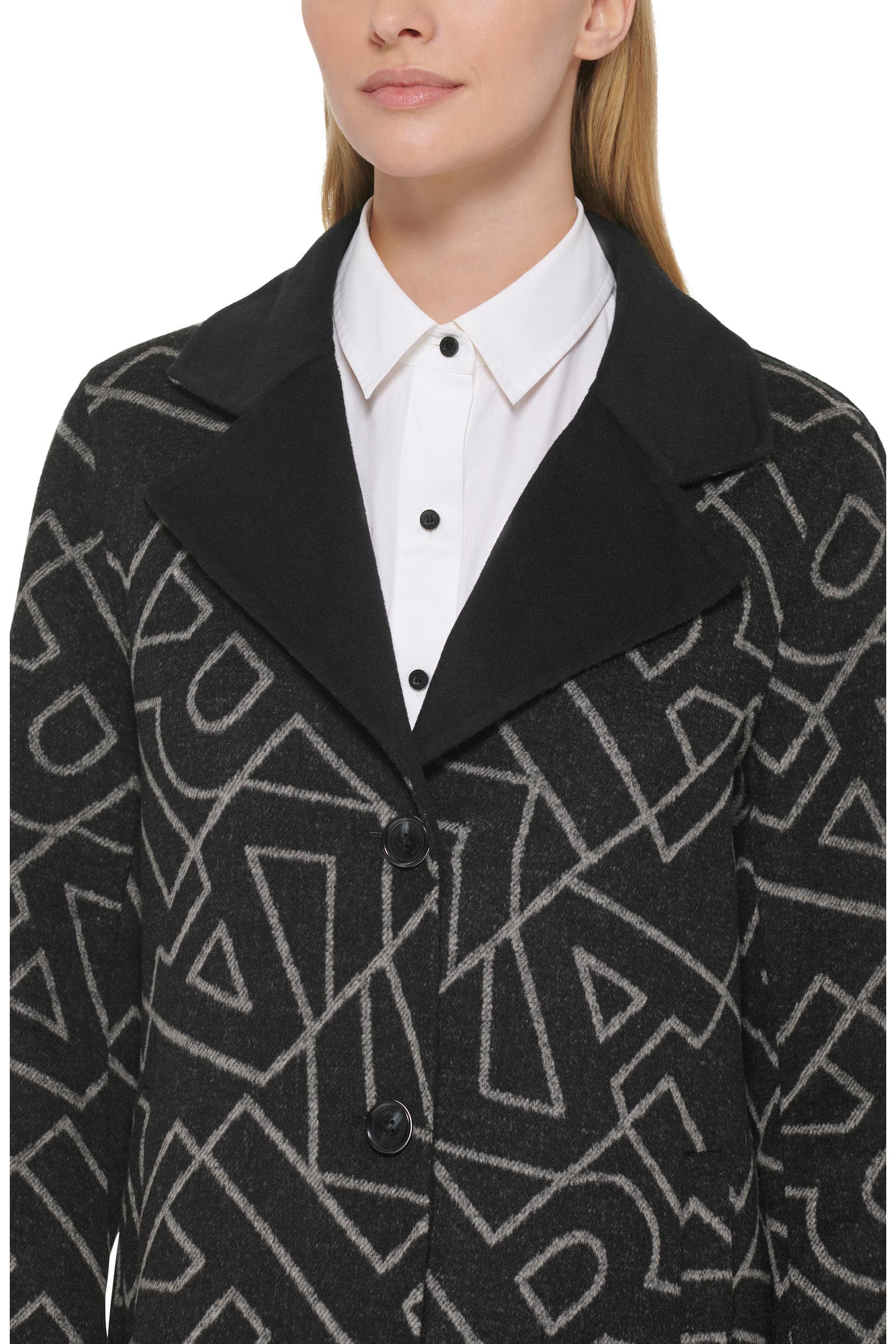 Maxi Rack Logo KARL LAGERFELD PARIS Logo Print Wool Blend Maxi Overcoat (Women ...