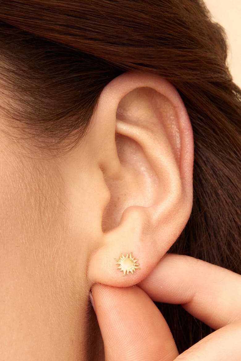 14K Yellow Gold Sunny Day Studs, Alternate, color, Yellow Gold