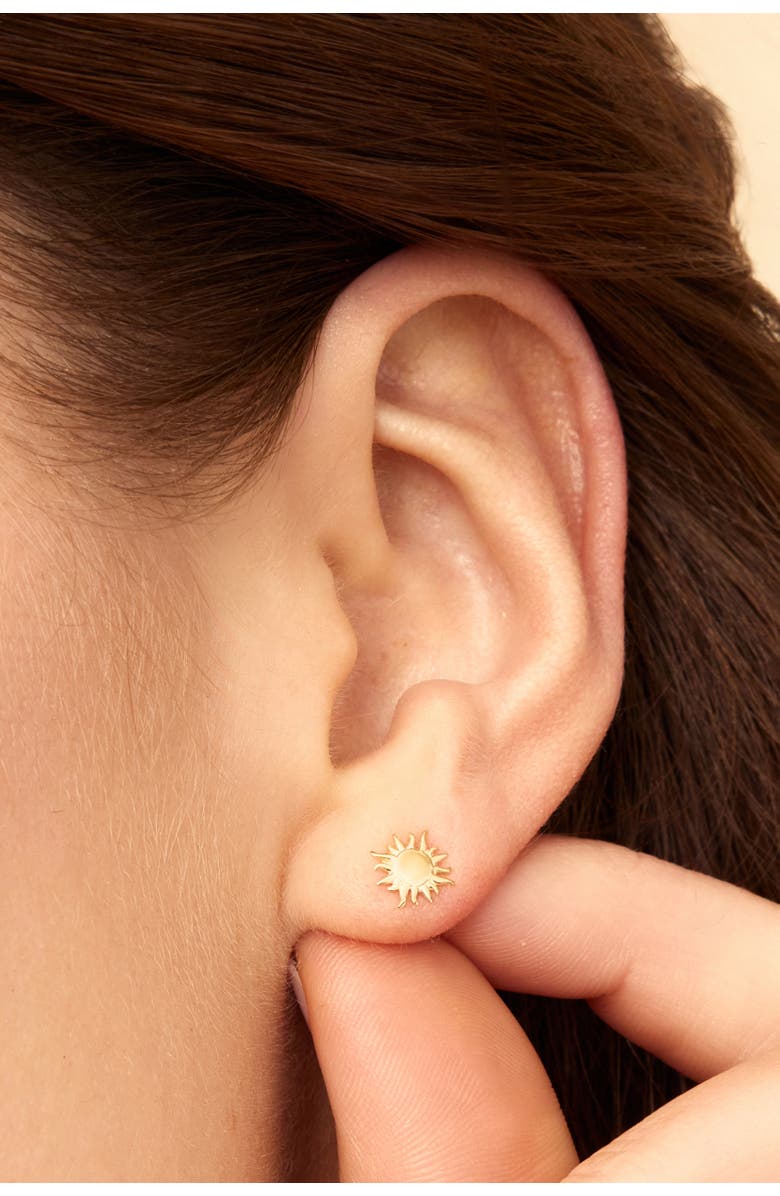 Oradina 14K Yellow Gold Sunny Day Studs, Alternate, color, Yellow Gold