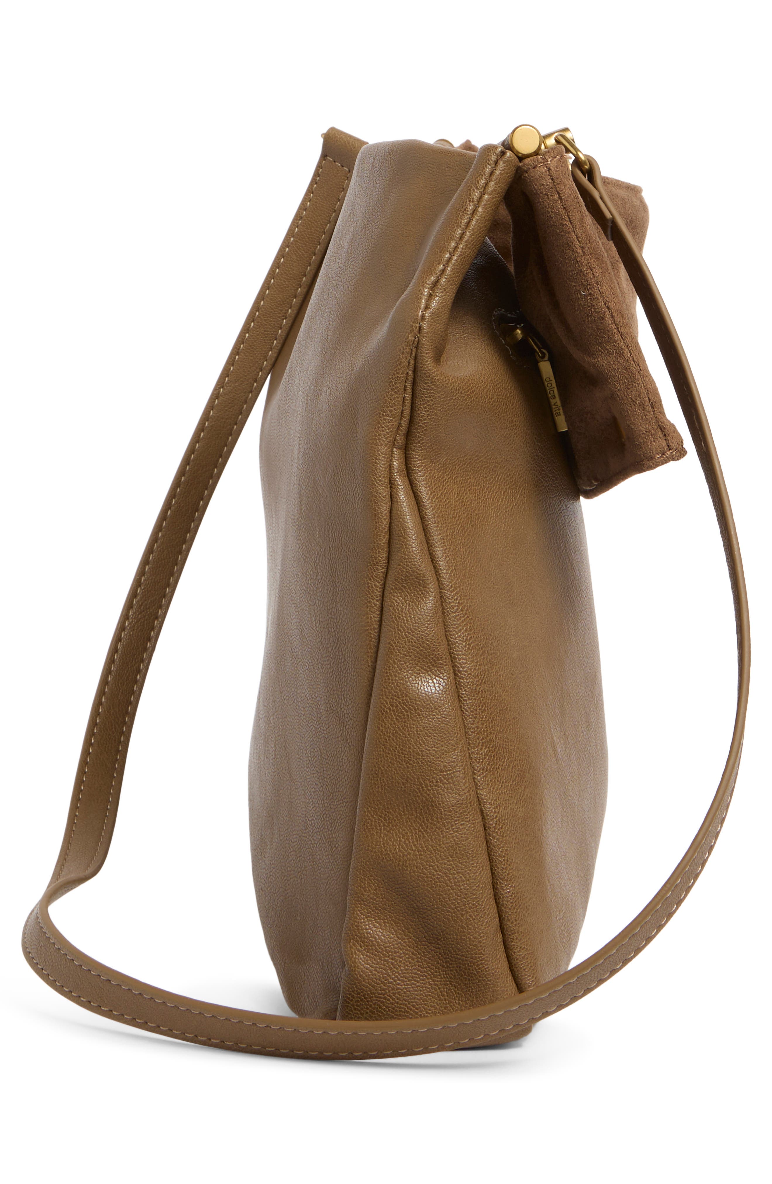 Max Faux Leather Clutch, Alternate, color, TAUPE