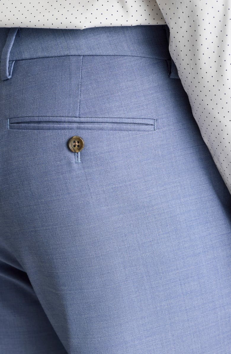 Bonobos Jetsetter Flat Front Stretch Wool Suit Pants, Alternate, color, 1 Blue Sharkskin