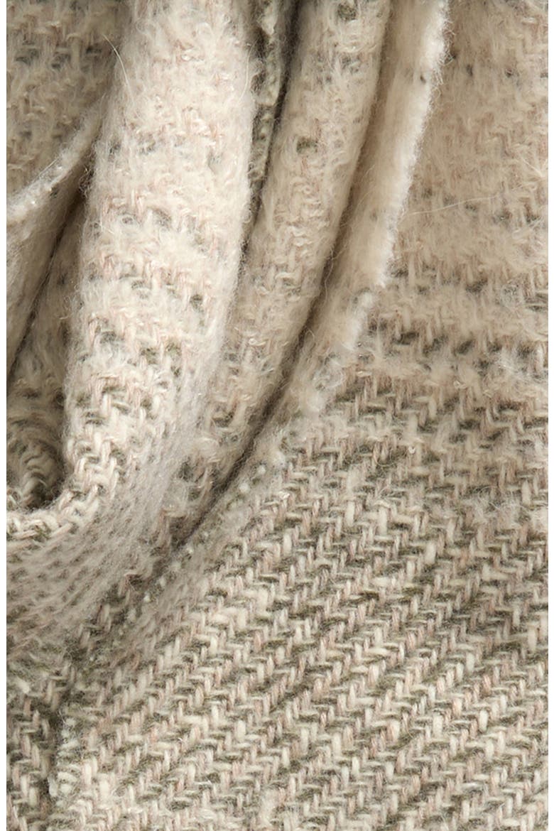 Textural Ombré Cashmere, Wool, Alpaca & Silk Fringe Scarf, Alternate, color, FERN